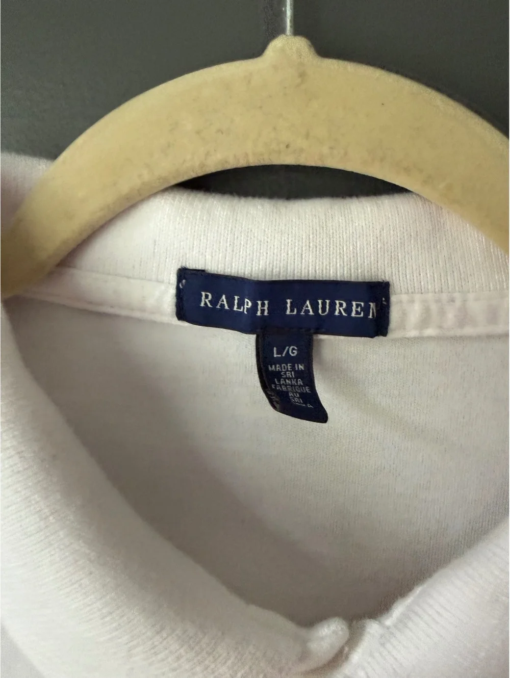 Ralph Lauren White Polo Shirt Dress with Navy Logo - Size Large